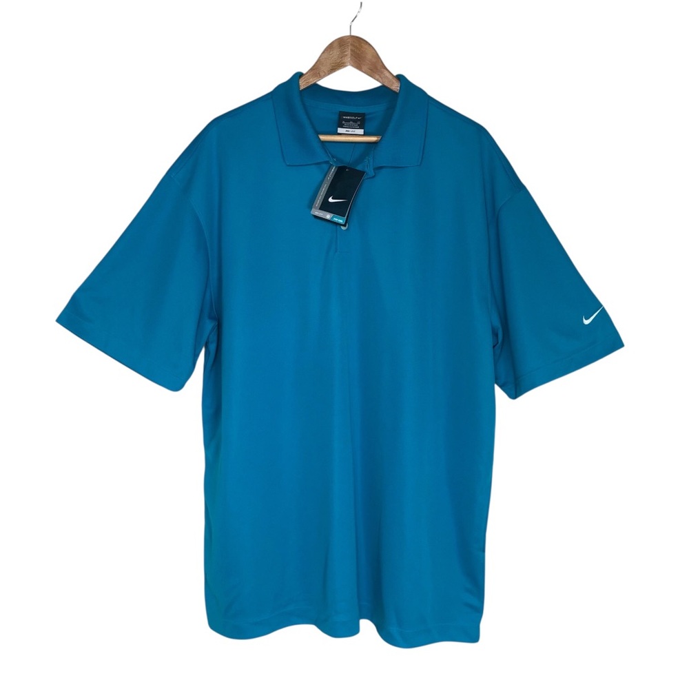 Nike Golf 373807 Dri Fit Mens Blue‎ Short Sleeve Polo Shirt XL